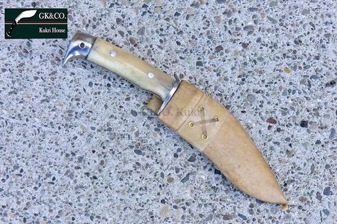 جي كيه اند كو. Kukri House أصلي Kukri/Khukuri 5 بوصة شفرة American Eagle Kukri-Full Tang Bone Handle، غمد جلدي Khukuri - مصنوع يدويًا في نيبال مستورد in Saudi Arabia