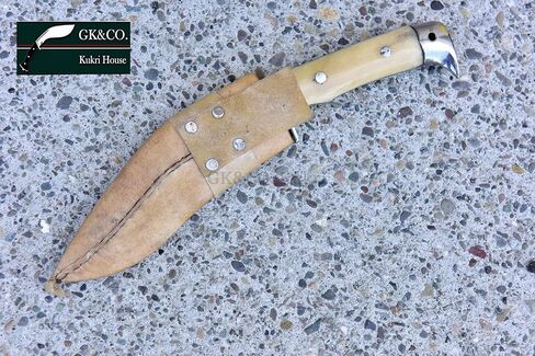 جي كيه اند كو. Kukri House أصلي Kukri/Khukuri 5 بوصة شفرة American Eagle Kukri-Full Tang Bone Handle، غمد جلدي Khukuri - مصنوع يدويًا في نيبال مستورد in Saudi Arabia