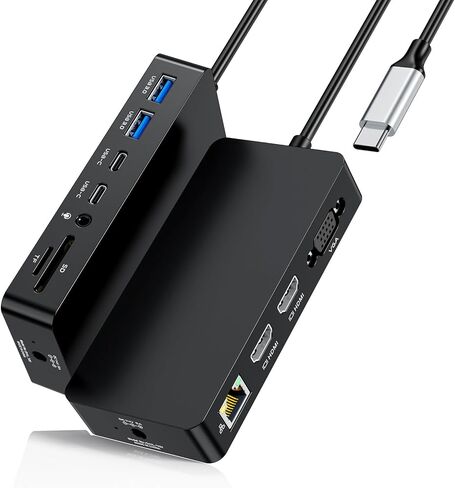 Surface Thunderbolt 4 Dock Triple Displays 4K HDMI*2+VGA، محطة إرساء 12 في 1 Surface Pro مع محول طاقة 100 واط لجهاز Microsoft Surface Pro 12/11/10/9/8/X/7+/7، كمبيوتر محمول 7/6/5/4/3، كمبيوتر محمول Go، ستوديو in Saudi Arabia