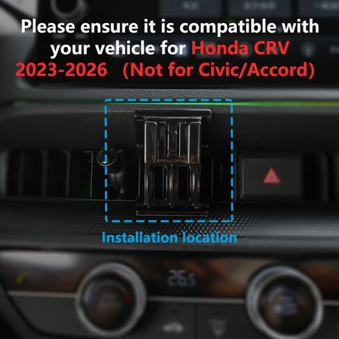 حامل هاتف السيارة جبل لهوندا CRV 2023-2026 اكسسوارات السيارات سيارة جبل 360 درجة دوران لحامل هاتف السيارة المغناطيسي حر اليدين متوافق مع هواتف آيفون سامسونج الذكية in Kuwait