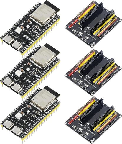 لوحة تطوير 3PC ESP32-S3 مع لوحة توسيع 44Pin، واي فاي 2.4 جيجا هرتز وبلوتوث 5، تتميز بوحدة تحكم دقيقة ثنائية النواة N16R8 240 ميجا هرتز ومنافذ مزدوجة من النوع C (CH343P) لـ Arduino in Kuwait
