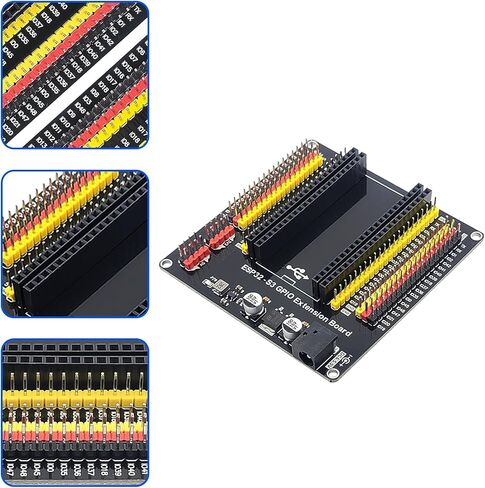 لوحة تطوير 3PC ESP32-S3 مع لوحة توسيع 44Pin، واي فاي 2.4 جيجا هرتز وبلوتوث 5، تتميز بوحدة تحكم دقيقة ثنائية النواة N16R8 240 ميجا هرتز ومنافذ مزدوجة من النوع C (CH343P) لـ Arduino in Kuwait