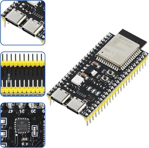 لوحة تطوير 3PC ESP32-S3 مع لوحة توسيع 44Pin، واي فاي 2.4 جيجا هرتز وبلوتوث 5، تتميز بوحدة تحكم دقيقة ثنائية النواة N16R8 240 ميجا هرتز ومنافذ مزدوجة من النوع C (CH343P) لـ Arduino in Kuwait