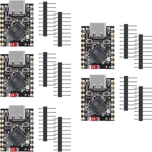 AITRIP 5PCS Type-C Supermini ESP32-S3 ESP32 S3 معالج ثنائي النواة، تردد تشغيل 160 ميجا هرتز، 2.4 جيجا هرتز واي فاي وبلوتوث متوافق مع Arduino IDE وMicroPython in Saudi Arabia