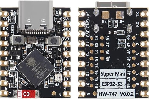 AITRIP 5PCS Type-C Supermini ESP32-S3 ESP32 S3 معالج ثنائي النواة، تردد تشغيل 160 ميجا هرتز، 2.4 جيجا هرتز واي فاي وبلوتوث متوافق مع Arduino IDE وMicroPython in Saudi Arabia