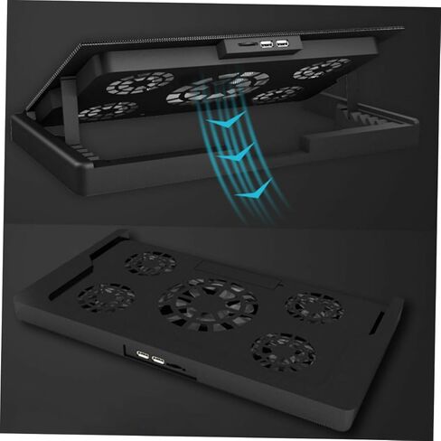 Laptop Cooling Pad with 5 Fans USB Cooler Stand Adjustable Angle Anti-Skid Heatsink Bracket for Notebooks and Laptops in Saudi Arabia