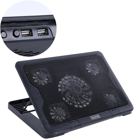 Laptop Cooling Pad with 5 Fans USB Cooler Stand Adjustable Angle Anti-Skid Heatsink Bracket for Notebooks and Laptops in Saudi Arabia