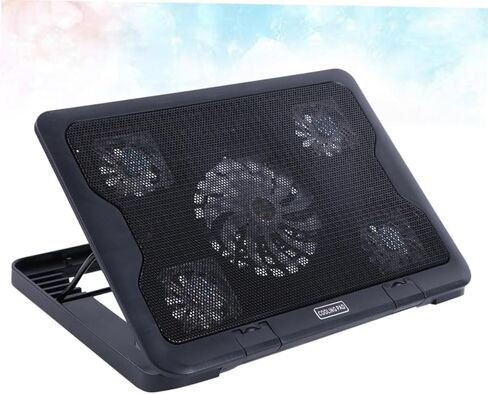 Laptop Cooling Pad with 5 Fans USB Cooler Stand Adjustable Angle Anti-Skid Heatsink Bracket for Notebooks and Laptops in Saudi Arabia