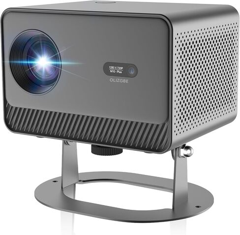 Mini Projector Support 4K with WiFi and Bluetooth, Built-in APPS & Electric Focus, 300 ANSI & Auto Keystone Portable Projector, 200" Screen Compatible with iPhone/Laptop/TV Stick for Bedroom Outdoor in Saudi Arabia