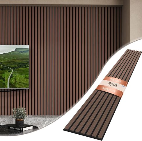 Fivaz® 4 قطع 7.1 بوصة × 4.7 بوصة من الألواح الخشبية لحزمة عينات ألوان الحائط، وألواح حائط خشبية عازلة للصوت، وألواح حائط صوتية ديكور أنيقة للجدار والسقف، خالية من الرائحة وسهلة التركيب in Kuwait