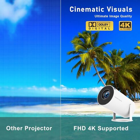 Projector with Games Built in 36,000+ Retro Games Mini Projector with WiFi and Bluetooth, Gaming Movie 2-IN-1 Projector 4K with 2 Wireless Controllers Birthday Gifts for Men/Teens/Kids in Saudi Arabia
