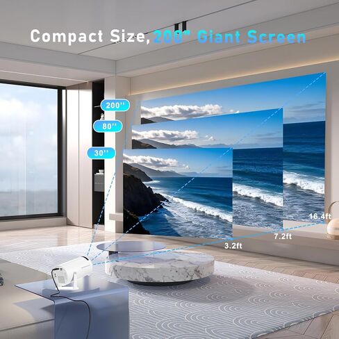 Projector with Games Built in 36,000+ Retro Games Mini Projector with WiFi and Bluetooth, Gaming Movie 2-IN-1 Projector 4K with 2 Wireless Controllers Birthday Gifts for Men/Teens/Kids in Saudi Arabia