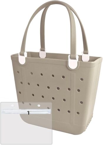 Medium Rubber Beach Bag, Waterproof Tote Bags Washable Sand-proof Travel Hand Bags for Pool Boat Work Sports in Saudi Arabia