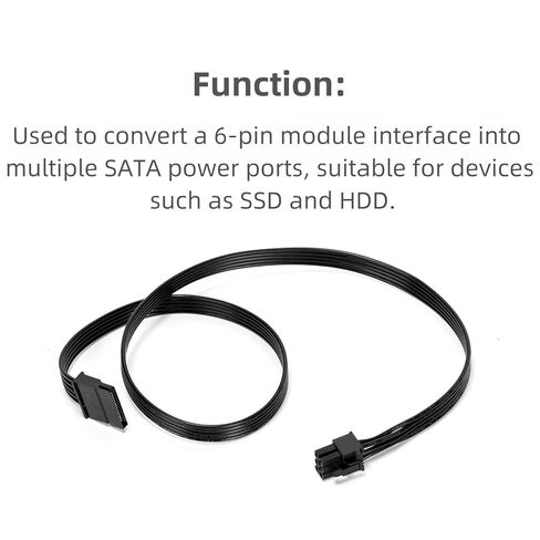1 قطعة مصدر طاقة للكمبيوتر 6-Pin إلى كابل وحدات SATA 60 سم متوافق مع Corsair/متوافق مع EVGA/متوافق مع الموسمية/متوافق مع Superflower/متوافق مع Coolermaster in Saudi Arabia