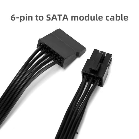1 قطعة مصدر طاقة للكمبيوتر 6-Pin إلى كابل وحدات SATA 60 سم متوافق مع Corsair/متوافق مع EVGA/متوافق مع الموسمية/متوافق مع Superflower/متوافق مع Coolermaster in Saudi Arabia