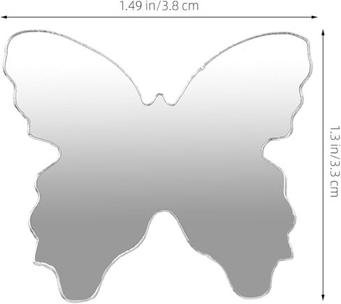 Butterfly Shaped Mirror Sticker Mini Adhesive Mirror Phone Charm Portable Self-Adhesive Decal for Smartphone Back Decoration in Saudi Arabia