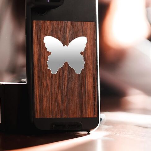 Butterfly Shaped Mirror Sticker Mini Adhesive Mirror Phone Charm Portable Self-Adhesive Decal for Smartphone Back Decoration in Saudi Arabia