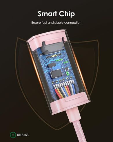 USB C to Ethernet Adapter, RJ45 to Type C Gigabit Network 1000M Wired LAN Converter (CU604, Rose Gold) in Saudi Arabia
