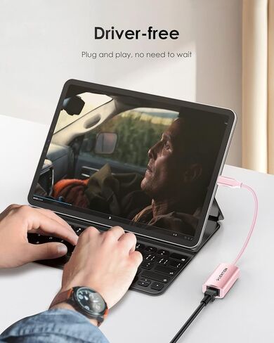 USB C to Ethernet Adapter, RJ45 to Type C Gigabit Network 1000M Wired LAN Converter (CU604, Rose Gold) in Saudi Arabia