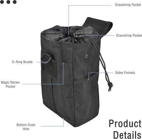 Tactical Molle Dump Pouch Drawstring Magazine Utility Pouch Foldable Durable Storage Belt Pouch in Saudi Arabia