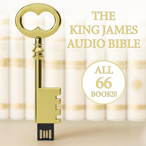 قراءة الكتاب المقدس الصوتي KJV بواسطة كريستوفر جلين ™ - مشغل الكتاب المقدس الصوتي USB على شكل مفتاح في صندوق هدايا مميز، نسخة الملك جيمس للكتاب المقدس، هدايا الكتب الصوتية الرقمية للكتاب المقدس للنساء والرجال وكبار السن المسيحيين in Kuwait