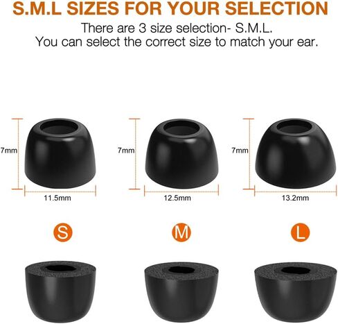 Replacement Foam Ear Tips for JBL Live Pro 2 / JBL Tune Buds/JBL Tune Buds 2/JBL Vibe Buds/JBL Live Beam 2 & 3 / JBL Tour Pro 2 & 3 / Technics EAH-AZ100 Earbuds, Ultimate Comfort, 3 Pairs in Saudi Arabia