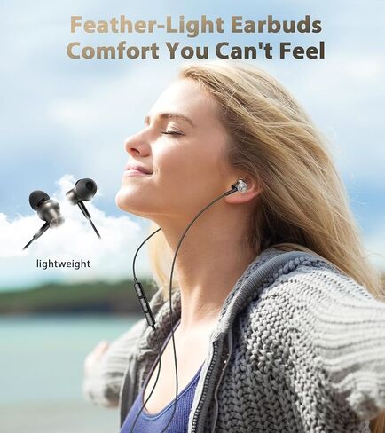 iMangoo USB C Ear Buds Wired Headphone, 90° Angled Plug in USBC Headphones Wire Earbuds Corded Earphones with Microphone for Apple iPhone 17 16 15 Air for Samsung Android Laptop Computer Gunmetal in Saudi Arabia