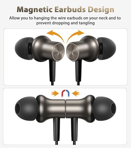 iMangoo USB C Ear Buds Wired Headphone, 90° Angled Plug in USBC Headphones Wire Earbuds Corded Earphones with Microphone for Apple iPhone 17 16 15 Air for Samsung Android Laptop Computer Gunmetal in Saudi Arabia