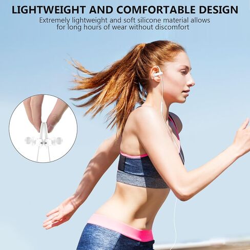 iMangoo Over The Ear Earbuds, Flexible Wrap Around Wired USB C Headphones, Around Ear USBC Headphone with Mic Volume Control Behind The Ear Headphones for Sports, Running, Exercise, Gym Workout White in Saudi Arabia