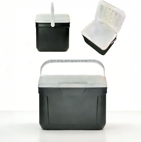 30qt Large Capacity Portable Cooler with Double Cup Holder, Durable, Suitable for Outdoor Activities, Family Gatherings, Travel, Gray in Saudi Arabia