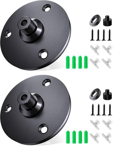 Microphone Flange Mount with Rubber Padding - 5/8-27 Metal Mic Mount, Table & Wall Mount Bracket with 3/8 Adapter and Screws, Ideal for Podium Gooseneck Mic Stand, Studio and DIY Setup in Saudi Arabia