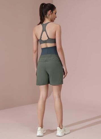 شورت Maacie للمشي لمسافات طويلة للحوامل سريع الجفاف ومقاوم للماء مقاس 5 بوصات شورت رياضي للتمرين في الهواء الطلق كاجوال in Kuwait