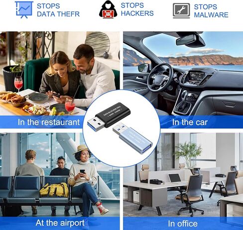 XMSJSIY USB Data Blocker USB Type-A 3.0 Data Defender فقط للشحن السريع والحماية ضد العصير، محول آمن يرفض القرصنة للهواتف الذكية والأجهزة اللوحية وأجهزة الكمبيوتر المحمولة - قطعتان in Saudi Arabia