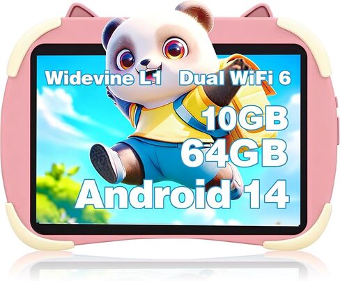 تابلت للأطفال مقاس 10 بوصات، أجهزة لوحية Android 14، وحدة المعالجة المركزية ثماني النواة، 10 جيجابايت + 64 جيجابايت + 1 تيرابايت توسيع الأجهزة اللوحية للأطفال مع مساحة للأطفال، التحكم الأبوي، بطارية كبيرة 6000 مللي أمبير في الساعة، شاشة لمس عالية الدقة in Saudi Arabia