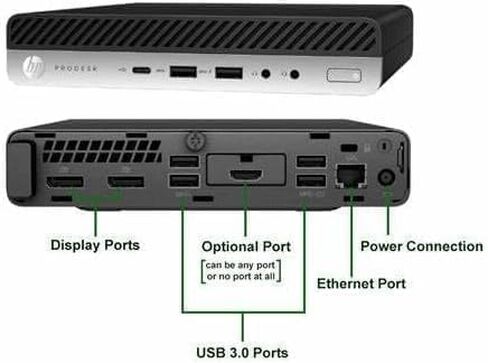 كمبيوتر HP ProDesk 600 G4 Mini Business Desktop، Windows 11 Pro، Intel Core i5-8500T، 8 جيجا DDR4 SDRAM، 256 جيجا SSD، USB WiFi، USB Bluetooth، لوحة مفاتيح وماوس (متجدد) in Saudi Arabia