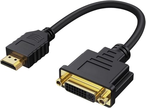 كابل قصير HDMI إلى DVI بطول 0.5 قدم، ثنائي الاتجاه DVI-I (24+5) أنثى إلى HDMI ذكر محول 1080P DVI إلى HDMI محول متوافق مع الكمبيوتر الشخصي، صندوق التلفزيون، PS5، بلو راي، التبديل in Saudi Arabia