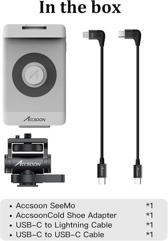 Accsoon SeeMo HDMI Video Transmitter Adapter for iOS Devices, 1080P 60FPS Video Capture Terminal, Real Time Live Streaming/Recording/Sharing, HDMI to USB-C Video Capture Adapter App Supported in Saudi Arabia
