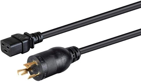سلك تمديد Monoprice ثلاثي الشقوق - 12 قدم - أسود، NEMA L5-20P إلى IEC 60320 C19، لأجهزة الكمبيوتر والخوادم والشاشات إلى PDU أو UPS في مركز البيانات in Saudi Arabia