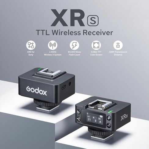 مستقبل فلاش لاسلكي Godox XR S XRS TTL لكاميرا سوني، ترقية Godox X1R-S، مزامنة الزناد عن بعد 2.4G HSS مع X3/X3Pro، بطارية مدمجة، نطاق لاسلكي يصل إلى 100 متر، شاشة ملونة زاهية in Kuwait