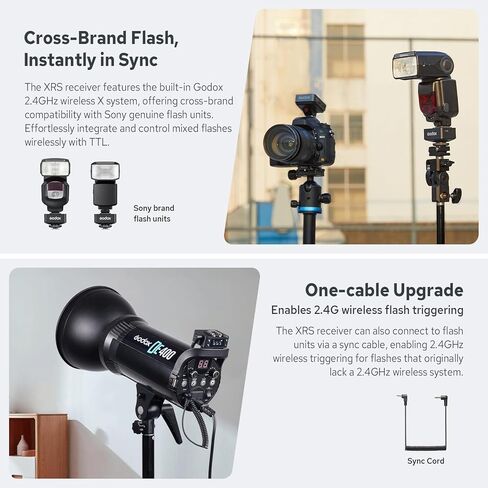 مستقبل فلاش لاسلكي Godox XR S XRS TTL لكاميرا سوني، ترقية Godox X1R-S، مزامنة الزناد عن بعد 2.4G HSS مع X3/X3Pro، بطارية مدمجة، نطاق لاسلكي يصل إلى 100 متر، شاشة ملونة زاهية in Kuwait
