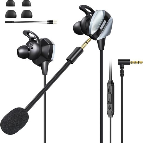 VersionTECH. Wired Gaming Earbuds with Mic, in-Ear Gaming Earphones with Dual Audio Drivers, in-Line Controls, HiFi Noise Cancelling Headphones for PC, Nintendo Switch, Xbox Series X|S, PS5, PS4 in Saudi Arabia