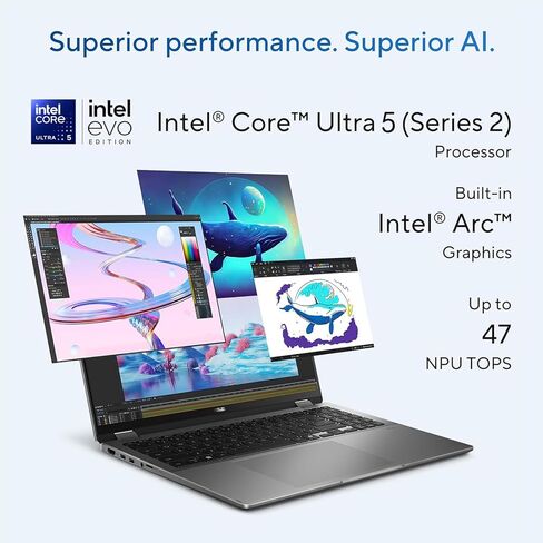 ASUS Vivobook Flip 14inch Touchscreen 2 in 1 Laptop - OLED WUXGA Display -16GB RAM -2TB SSD -Intel Core Ultra 5 Beat i7-1355U -Backlit Keyboard -Windows 11 Office 365 -Computadora Portátil Copilot in Kuwait