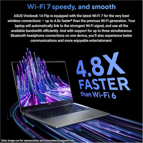 ASUS Vivobook Flip 14inch Touchscreen 2 in 1 Laptop - OLED WUXGA Display -16GB RAM -2TB SSD -Intel Core Ultra 5 Beat i7-1355U -Backlit Keyboard -Windows 11 Office 365 -Computadora Portátil Copilot in Kuwait