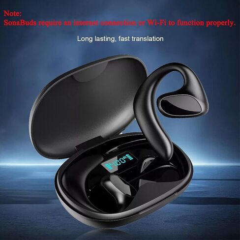 2026 New Translation Earbuds, 144 Languages Real-Time Two-Way AI Translator, Bluetooth Wireless Earphones for Travel, Business, Calls & Music, Open-Ear Comfort (Black) in Saudi Arabia