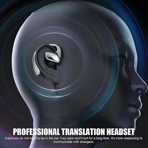 2026 New Translation Earbuds, 144 Languages Real-Time Two-Way AI Translator, Bluetooth Wireless Earphones for Travel, Business, Calls & Music, Open-Ear Comfort (Black) in Saudi Arabia