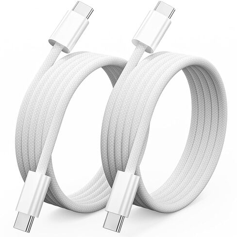 كابل USB C، كابل USB C إلى USB C 3FT 2 حزمة، كابل شحن سريع من النوع C 60 وات لهاتف iPhone 17/16/15 Pro Max/Pro/Plus، سلك شاحن iPhone مجدول من النايلون لأجهزة iPad وMacBook in Kuwait