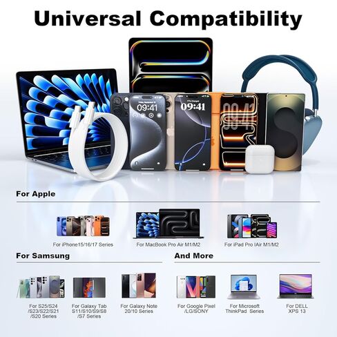 كابل USB C، كابل USB C إلى USB C 3FT 2 حزمة، كابل شحن سريع من النوع C 60 وات لهاتف iPhone 17/16/15 Pro Max/Pro/Plus، سلك شاحن iPhone مجدول من النايلون لأجهزة iPad وMacBook in Kuwait