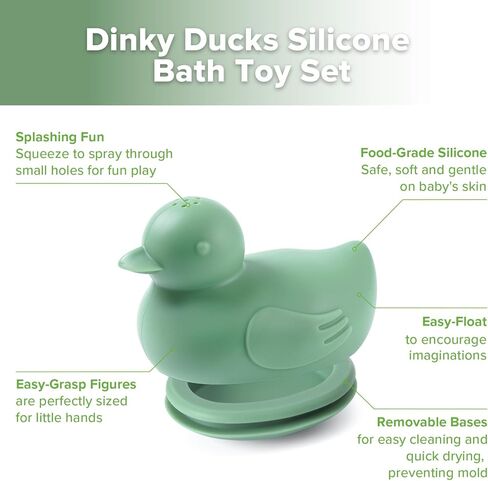 haakaa Dinky Splash Duck Silicone Baby Bath Toy, Detachable & Mold Free Food Grade Silicone Bath Ducks Toys, BPA-Free Squeeze Bathtub Toys,Floating Bath Tub Toys for Babies 6m+ in Saudi Arabia