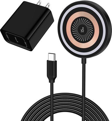 Magsafe Charger for iPhone 17, Magnetic Wireless Charger 15W Fast iPhone 17 Mag Safe Charging Pad for iPhone 17 Pro Max Air/16/15/14/13/12 Series, Upgraded Apple Mag-Safe Charger & 20W Type-C Adapter in Kuwait