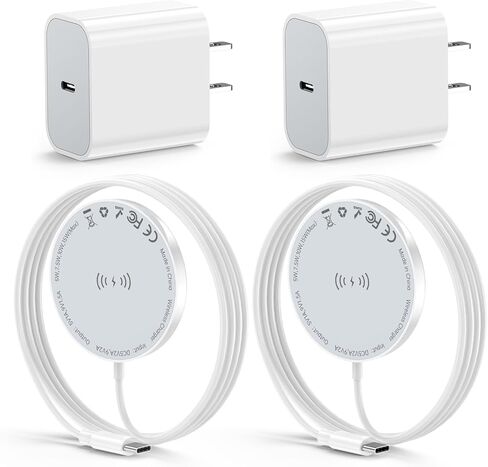[معتمد من Apple MFi] شاحن لاسلكي مغناطيسي Apple MagSafe iPhone، وسادة شحن لاسلكية سريعة 15 وات 6FT لهواتف Apple iPhone 16/15/14/13/12 Pro Max Plus/AirPods 2 3 4 Pro 2 3، وسادة شحن [عبوتان] in Saudi Arabia